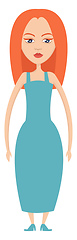 Image showing Girl with orange hair illustration vector on white background