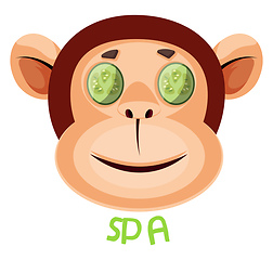 Image showing Monkey is taking spa, illustration, vector on white background.
