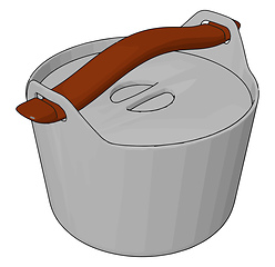 Image showing A small Plastic bucket with lid vector or color illustration