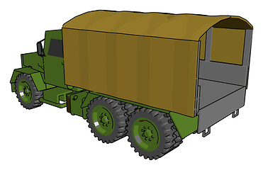 Image showing Different parts of military truck vector or color illustration