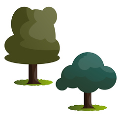 Image showing Couple of green trees vector illustration on white background