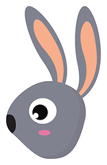 Image showing Clipart of the face of a cute little rabbit vector or color illu