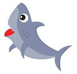 Image showing A ferocious cartoon shark with its spiky teeth exposed vector or