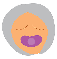 Image showing A baby\'s face vector or color illustration