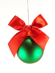 Image showing Christmas ball with red bow