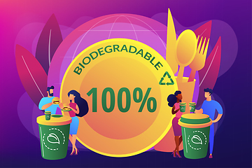 Image showing Biodegradable disposable tableware concept vector illustration