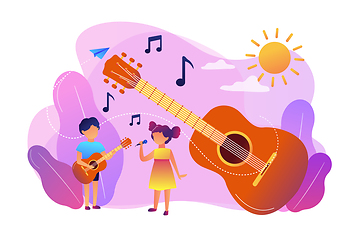 Image showing Musical camp concept vector illustration.