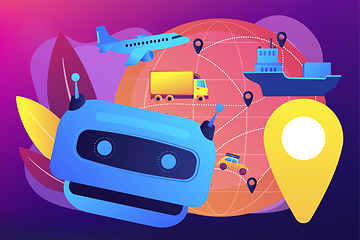 Image showing AI in travel and transportation concept vector illustration.