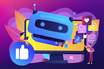Image showing AI in social media concept vector illustration.