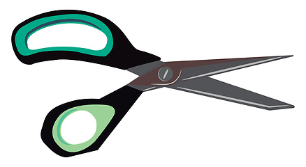 Image showing A sharp scissor with finger rest vector or color illustration