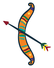 Image showing Clipart of bow and arrow in a range of bright colors vector or c