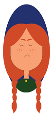 Image showing Sad girl vector or color illustration