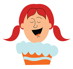 Image showing Image of cake girl, vector or color illustration.