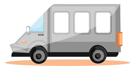 Image showing Simple vector illustration of white transport van on white backg