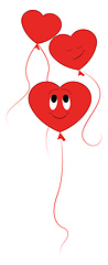 Image showing Smiling red ballons vector illustraton on white background 