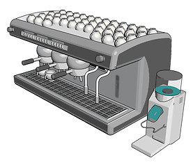 Image showing Espresso machine vector illustration on whiye background