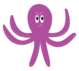 Image showing Painting of an angry octopus vector or color illustration