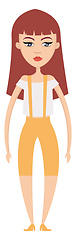 Image showing Girl in yellow pants illustration vector on white background