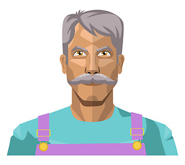 Image showing Older man with moustaches illustration vector on white backgroun