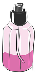 Image showing Half-full pink parfume bottle vector illustration on white backg