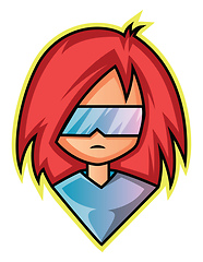 Image showing Girl from the future as a gaming logo  illustration vector on wh