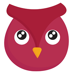 Image showing Pink owl, vector or color illustration.
