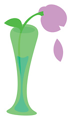 Image showing The falling of a petal from a purple flower plant displayed in a