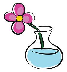 Image showing A flower vase with flowers vector or color illustration