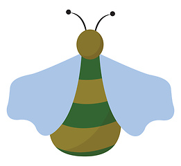 Image showing Clipart of a green bug set on isolated white background viewed f