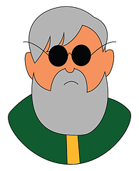 Image showing An old man vector or color illustration