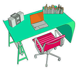 Image showing Desk chair with table vector or color illustration