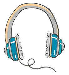 Image showing A pair of large green headphones vector or color illustration