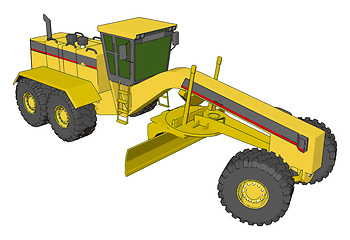 Image showing Yellow industrial grader vector illustration on white background