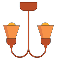 Image showing A red chandelier vector or color illustration