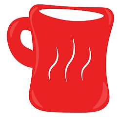 Image showing A red coffee mug vector or color illustration