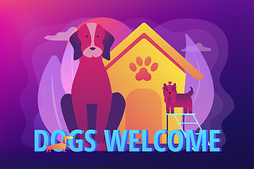 Image showing Dogs friendly place concept vector illustration