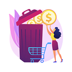 Image showing Money waste vector concept metaphor