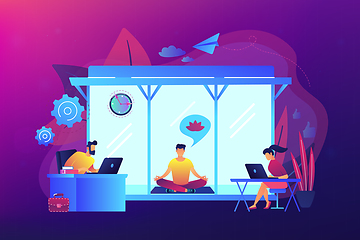 Image showing Office meditation booth concept vector illustration.