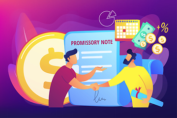 Image showing Promissory note concept vector illustration