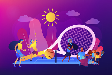 Image showing Tennis camp concept vector illustration.