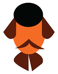 Image showing A man with mustacho vector or color illustration