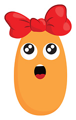 Image showing A screaming monster with red bow vector or color illustration