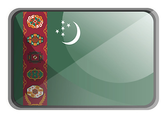 Image showing Vector illustration of Turkmenistan flag on white background.