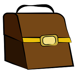 Image showing Leather lunch box or treasure chest vector or color illustration