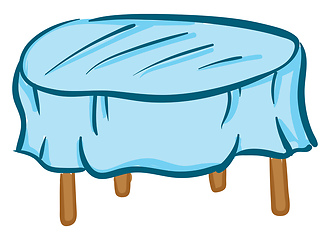 Image showing Light blue tablecloth on a table vector or color illustration