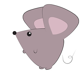 Image showing A tiny mouse, vector or color illustration.