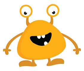Image showing Yellow and orange monster who is very cheerful illustration prin