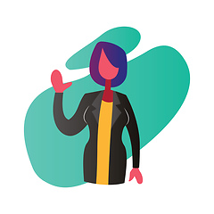 Image showing Minimalistic colorful vector illustration of a female doctor wav