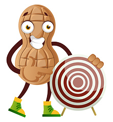 Image showing Peanut with big target, illustration, vector on white background