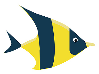 Image showing Clipart of a small under water colorful fish generally seen in a